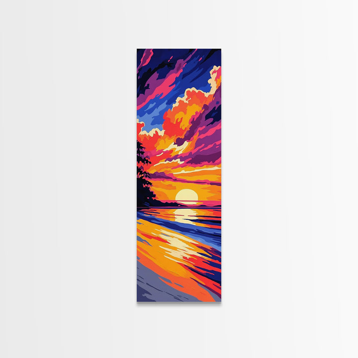 Ocean Sunset, Beach Wall Art, Coastal Decor, Relaxing Artwork, Modern Seascape, Bedroom Decor, Canvas Print, Summer Vibes