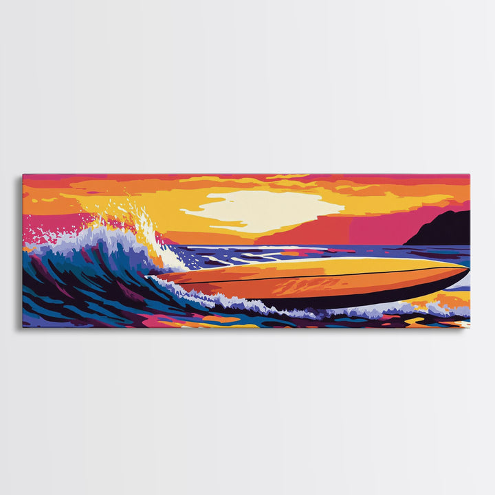 Ocean Adventure, Speedboat Waves, Adrenaline Art, Framed Canvas Print, Nautical Wall Decor, Sports Enthusiast Gift, Living Room Artwork