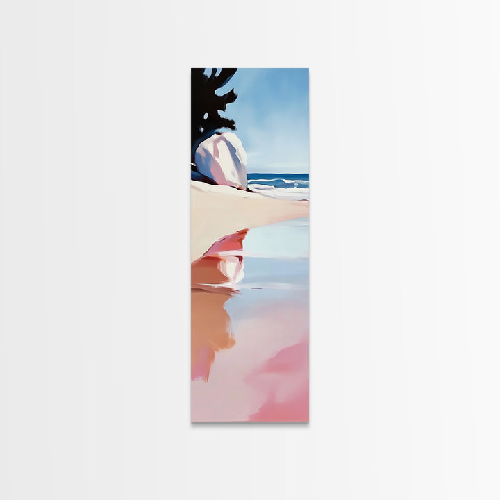 Ocean Reflection, Coastal Wall Art, Beach House Decor, Minimalist Seascape, Framed Canvas Print, Tranquil Blue Art, Nautical Style
