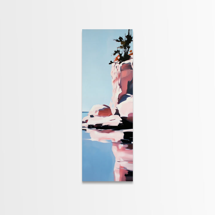 Ocean Horizon, Beach House Art, Coastal Vibes, Soft Pastel Painting, Dreamy Seascape, Nautical Home Decor, Large Framed Canvas Print
