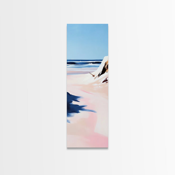 Ocean Shore, Coastal Landscape Art, Beach House Wall Decor, Pastel Seascape, Nautical Art, Tranquil Wall Art, Canvas Print
