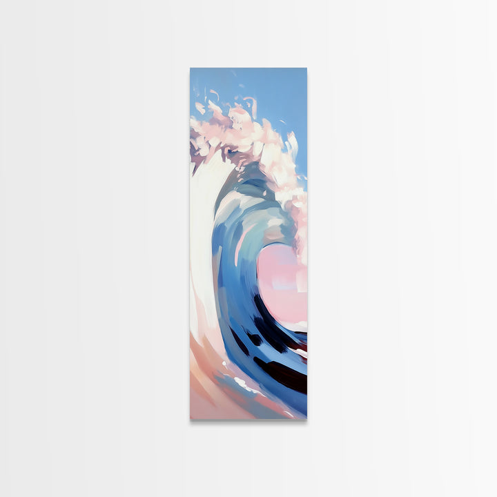 Ocean Wave, Abstract Seascape, Framed Canvas Print, Coastal Aesthetic, Modern Minimalist, Living Room Decor, Nautical Wall Art