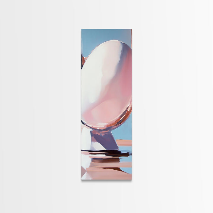 Abstract Reflection, Pink, Blue, Modern Art, Minimalist, Surrealist, Contemporary, Stylish, Bedroom, Framed Canvas Print