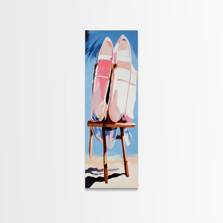 Beach Kayaks, Coastal Wall Art, Nautical Decor, Canvas Print, Minimalist Art, Modern Home Art, Summer Aesthetic, Boho Wall Art