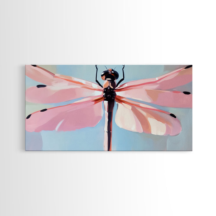 Dragonfly Art, Nature Wall Decor, Boho Insect Artwork, Minimalist Dragonfly Print, Botanical Aesthetic, Modern Canvas Print