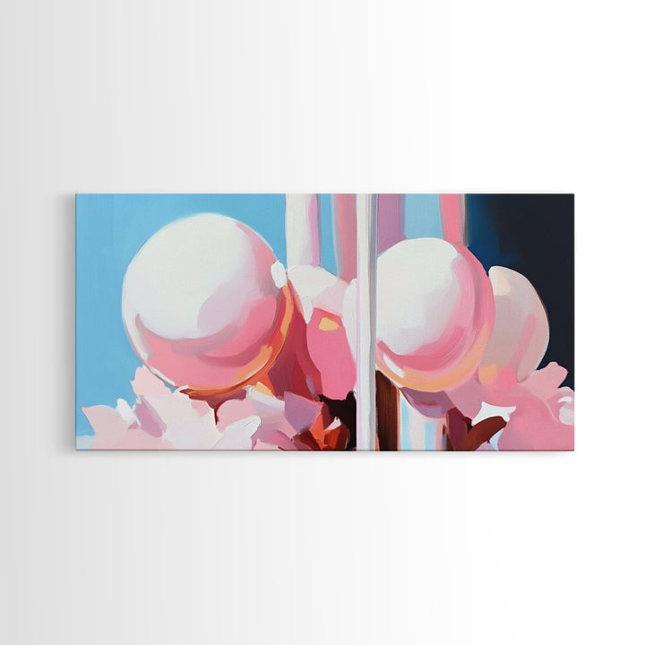 Abstract Sphere Art, Modern Pastel Aesthetic, Surreal Reflection Painting, Dreamy Minimalist Home Decor, Unique Wall Art, Canvas Print