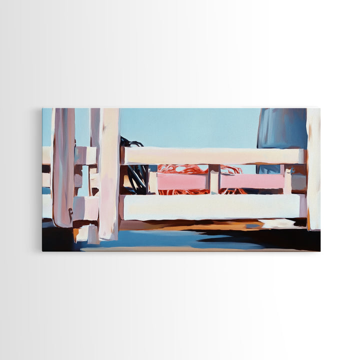 Boardwalk by the Beach, Coastal Landscape Print, Seaside Home Decor, Nautical Beach House, Minimalist Summer Art, Living Room Canvas Print