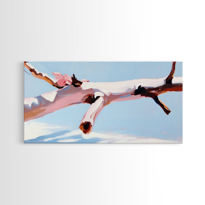 Branch Harmony, Nature Abstract, Earthy Tones, Framed Canvas Print, Bohemian Wall Art, Botanical Decor, Cozy Home Accent, Neutral Artwork