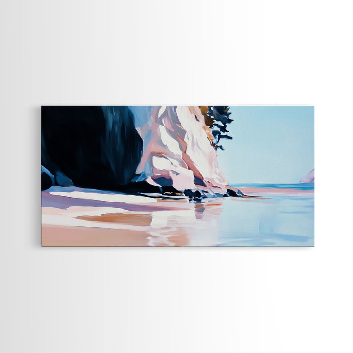 Coastal Cliffside, Ocean View Art, Seaside Landscape, Beach Getaway, Modern Coastal Decor, Nature Scene, Canvas Print, Living Room