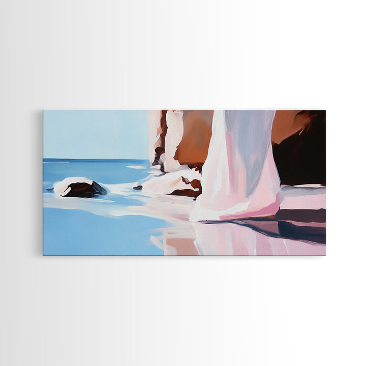 Clifftop View, Ocean Landscape, Canvas Print, Coastal Wall Art, Bohemian Home Decor, Seaside Artwork, Large Wall Art, Living Room