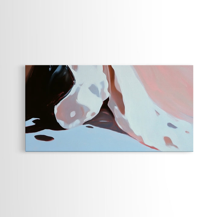 Close Up, Abstract Soft Art, Dreamy Minimalist Painting, Pastel Blue and Pink, Aesthetic Wall Decor, Neutral Modern Art, Canvas Print