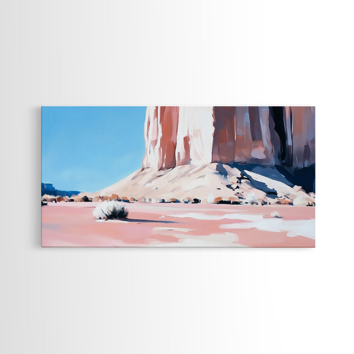 Desert Rock, Monument Valley, Southwestern Art, Minimalist Landscape, Earthy Wall Art, Rustic Home Decor, Framed Canvas Print, Modern Western