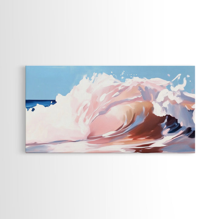 Pastel Wave, Abstract Ocean, Coastal Home Art, Modern Nautical Decor, Minimalist Seascape, Beach House Wall Art, Canvas Print, Calming Blue