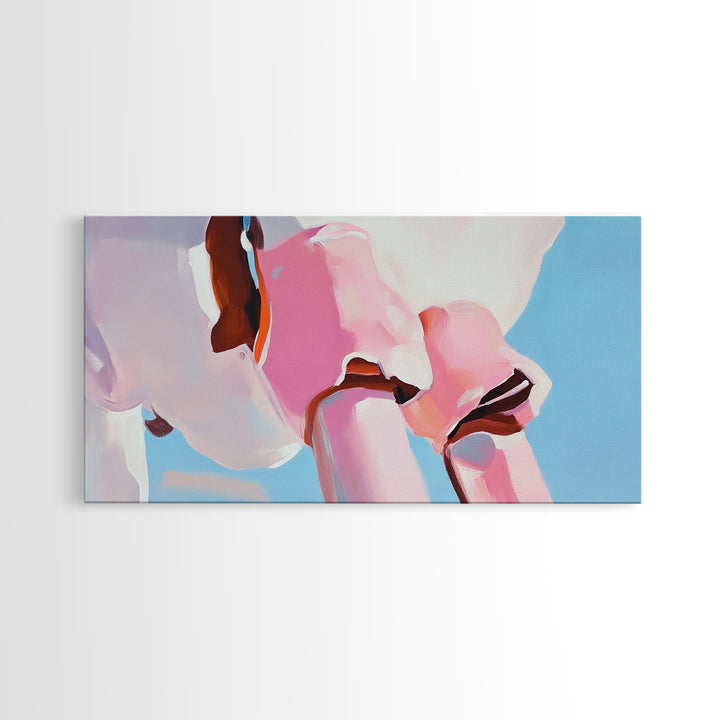 Pink Skull, Contemporary Pop Art, Bold Wall Decor, Cool Living Room Art, Unique Framed Canvas Print, Edgy Aesthetic Artwork