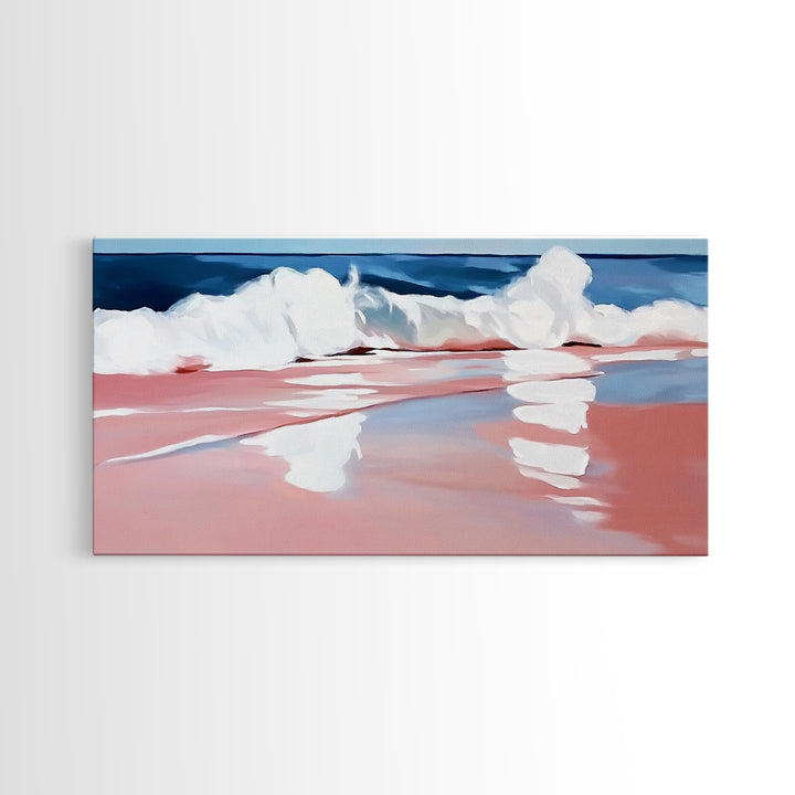 Ocean Wave, Serene Seascape, Coastal Home Decor, Beach Vibes, Minimalist Blue Art, Nautical Aesthetic, Canvas Print, Bathroom Wall Art