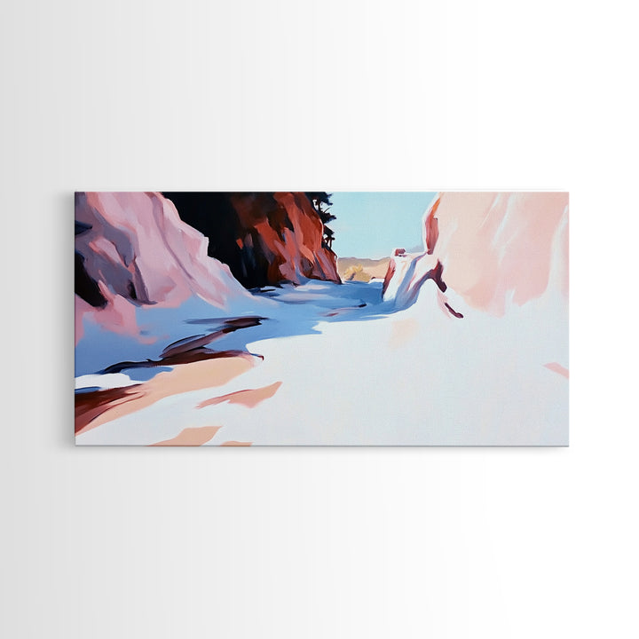 Canyon Landscape, Desert Painting, Western Wall Art, Nature Inspired Decor, Earth Tone Artwork, Framed Canvas Print, Boho Home Aesthetic