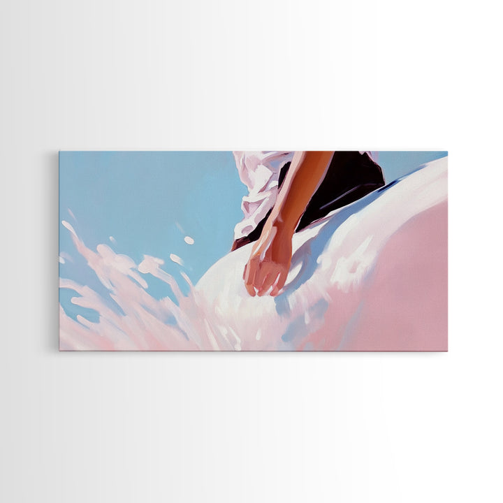 Ocean Breeze, Surreal Splash, Coastal Aesthetic, Modern Beach Art, Nautical Decor, Bedroom Wall Art, Dreamy Pastel Art, Canvas Print
