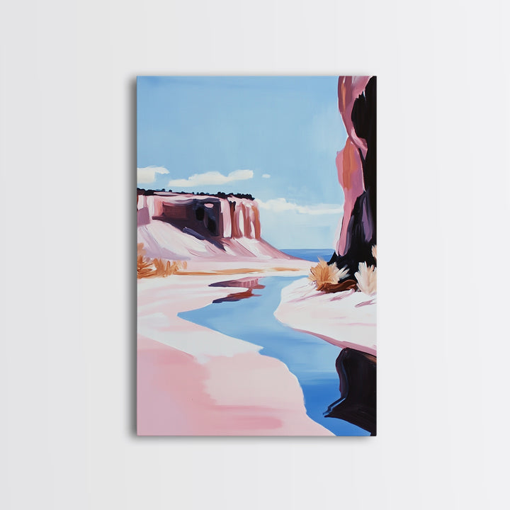 Desert Canyon, Western Landscape Art, Earthy Tones, Minimalist Decor, Scenic Painting, Nature Lover Gift, Framed Canvas Print, Wall Art