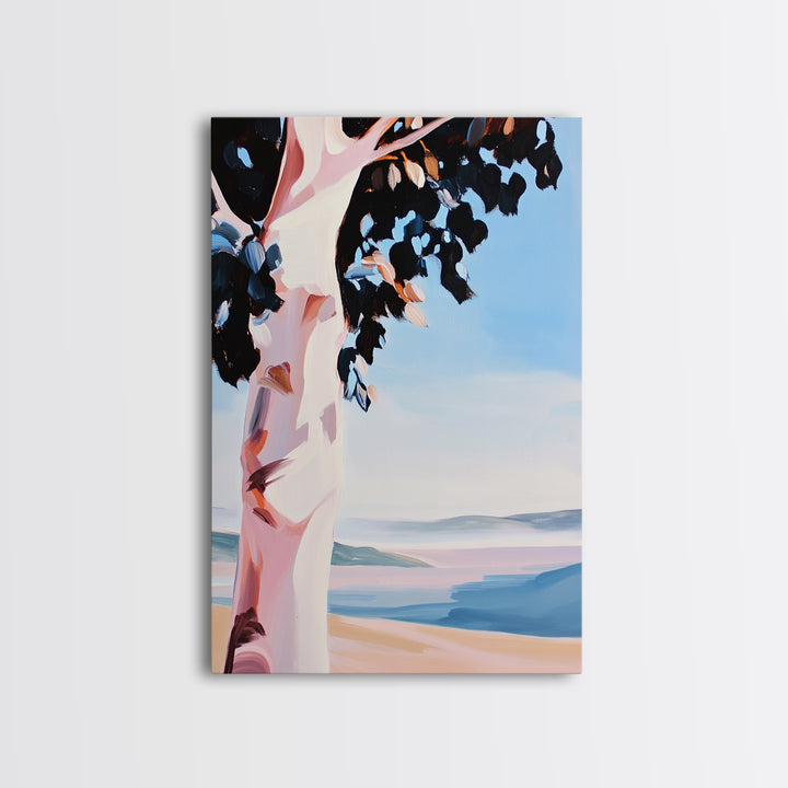 Birch Tree, Forest Wall Art, Nature Inspired Decor, Scandinavian Aesthetic, Woodland Theme, Earthy Tones, Canvas Print, Serene Landscape