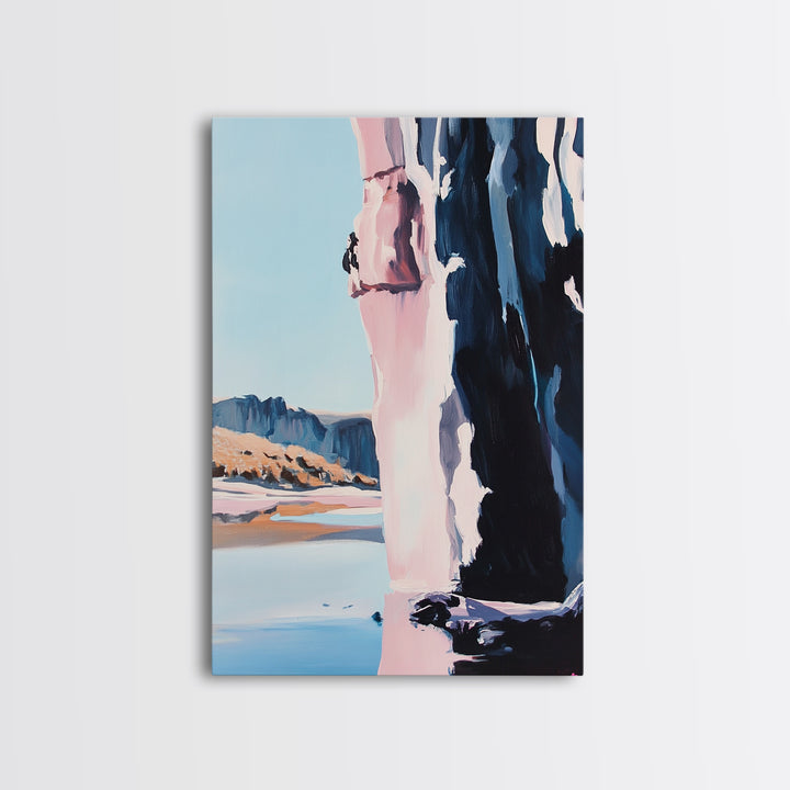 Canyon Cliff, Nature Print, Desert Landscape, Travel Wall Art, Framed Canvas Print, Boho Decor, Southwest Aesthetic, Modern Minimalism