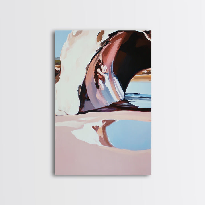 Desert Arch, Dreamy Reflection, Surreal Landscape, Boho Wall Art, Nature Inspired, Earthy Decor, Framed Canvas Print, Bedroom