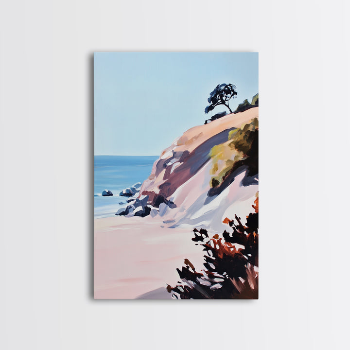 Coastal Cliffs, Ocean View, Seascape, Canvas Print, Beach Wall Art, Modern Home Decor, Minimalist Artwork, Bedroom Wall Art