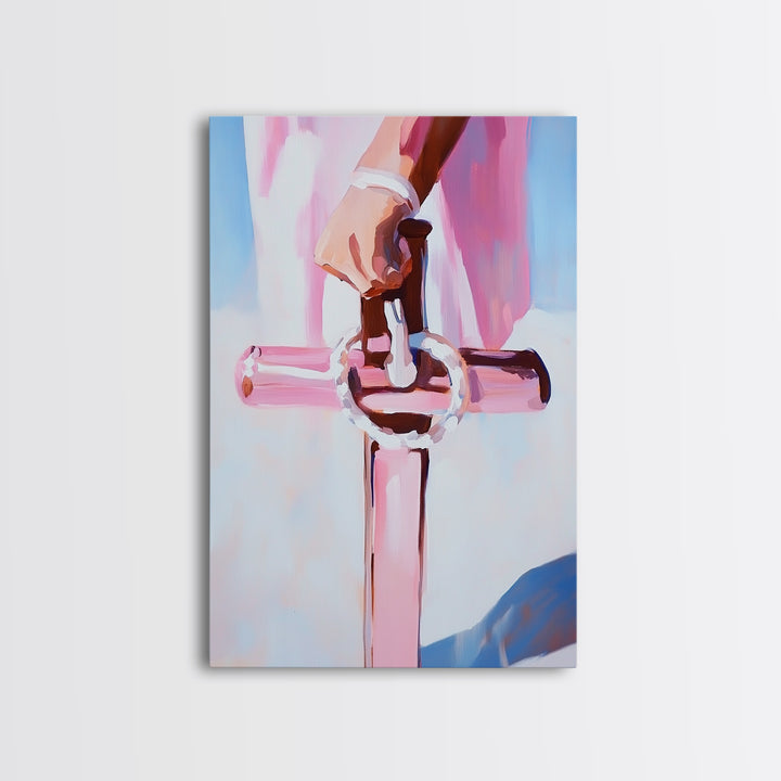 Nautical Anchor, Maritime Wall Art, Rustic Coastal Decor, Minimalist Seaside Painting, Framed Canvas Print, Ocean Home Aesthetic