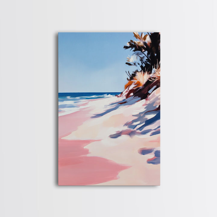 Coastal Waves, Summer Beach Art, Ocean Seascape Painting, Framed Canvas Print, Nautical Wall Art, Living Room Decor, Beach House Artwork