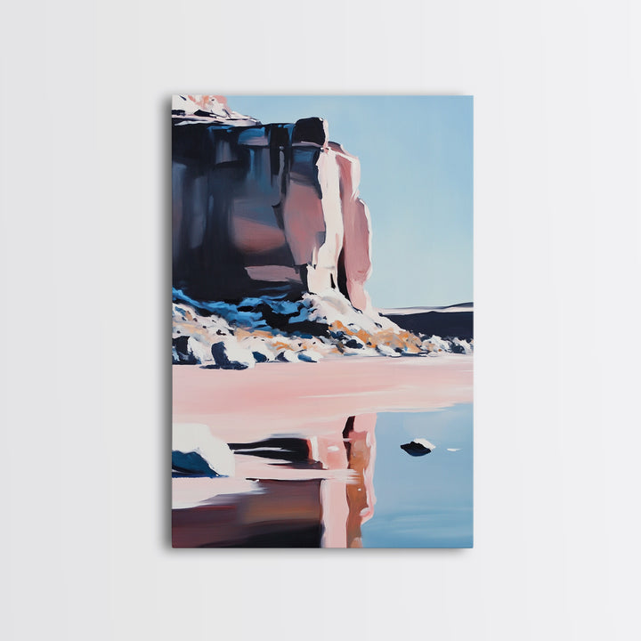 Canyon Reflection, Desert Landscape, Modern Southwest, Nature Wall Art, Framed Canvas Print, Earthy Tones, Office Decor, Boho Aesthetic