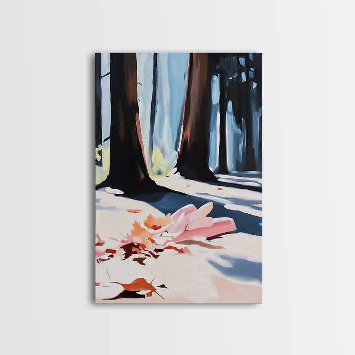 Autumn Forest, Fall Leaves, Cozy Aesthetic, Seasonal Art, Rustic Decor, Warm Tones, Nature Painting, Canvas Print, Living Room Wall Art