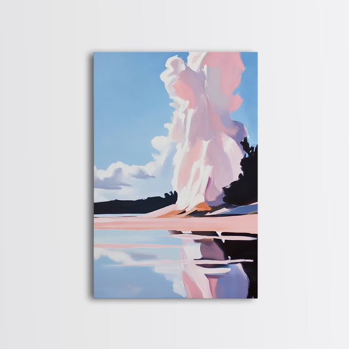 Cloud Reflection, Sky and Water Art, Dreamy Seascape Print, Framed Canvas Print, Serene Coastal Decor, Modern Nature Artwork