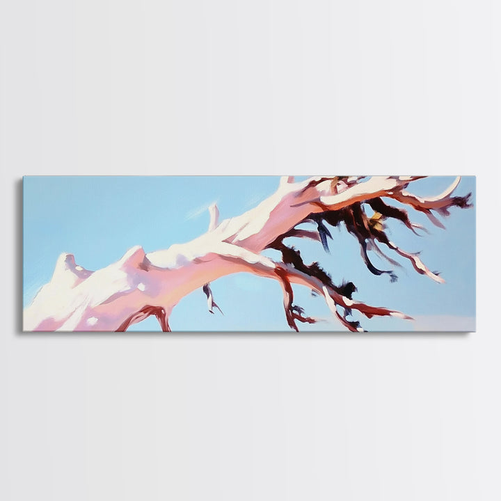 Desert Tree, Abstract Landscape, Earthy Tones, Canvas Print, Minimalist Nature Art, Living Room Wall Decor, Modern Boho Painting