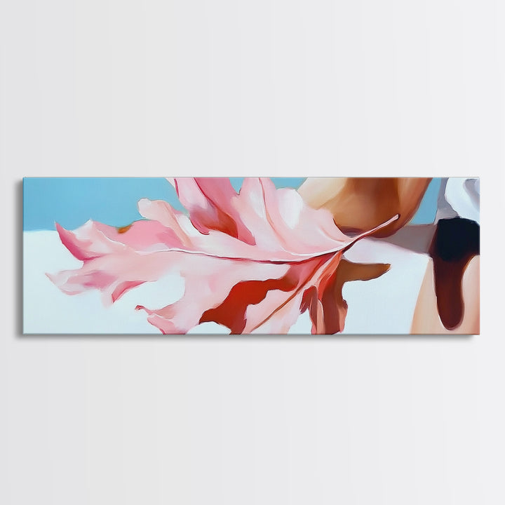 Autumn Leaf, Feminine Hand, Fall Tones, Framed Canvas Print, Cozy Wall Art, Minimalist Fall Decor, Neutral Aesthetic, Boho Art