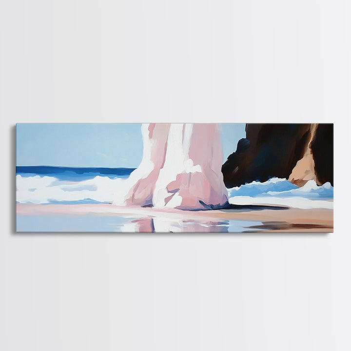 Ocean Reflection, Coastal Dreamscape, Surreal Beach Scene, Seascape Art, Calm Relaxing Decor, Living Room Aesthetic, Canvas Print