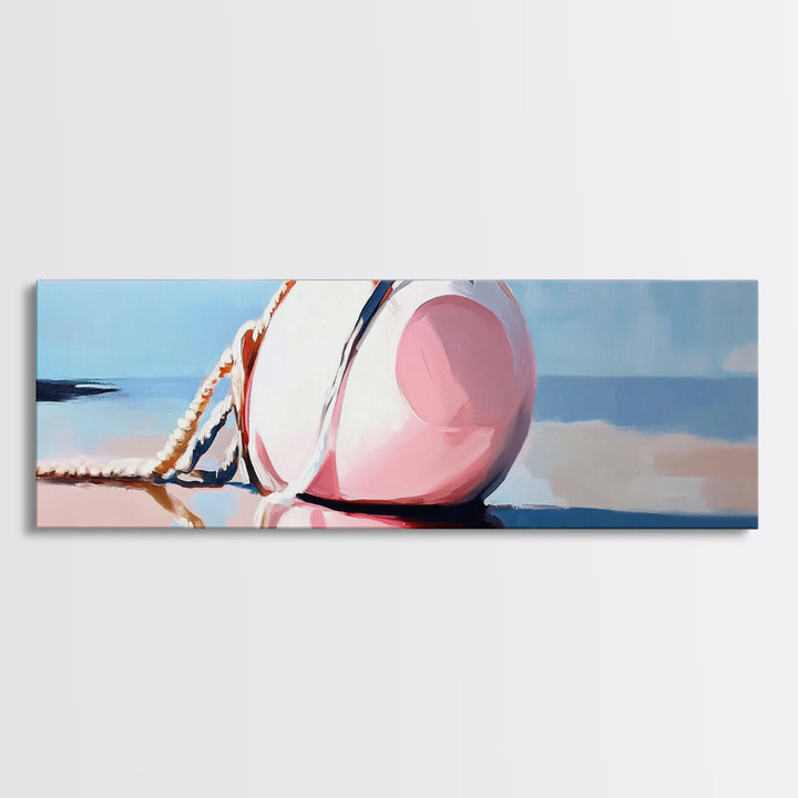 Nautical Buoy, seaside coastal wall art, beach house decor, maritime aesthetic, minimalist print, framed canvas print, lake house art