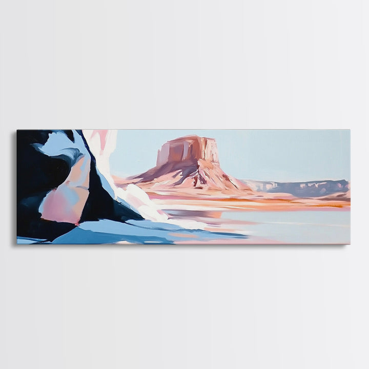 Desert Scene, Western Landscape, Minimalist Art, Framed Canvas Print, Modern Home Decor, Boho Wall Art, Office Wall Art, Nature Print