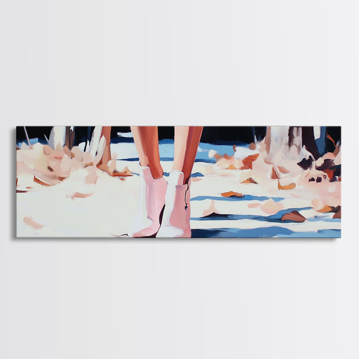 Autumn Steps, Fall Aesthetic, Cozy Vibes, Framed Canvas Print, Rustic Wall Art, Warm Tones, Bedroom Decor, Nature Inspired Artwork