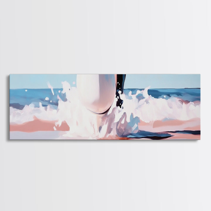 Coastal Serenity, Ocean View, Beach Art, Framed Canvas Print, Minimalist Coastal Decor, Seaside Painting, Nautical Home Wall Art