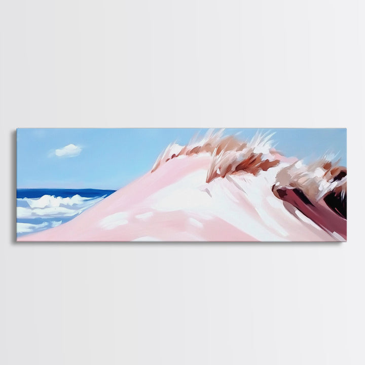 Coastal Dunes, Ocean Breeze, Beach Landscape, Pastel Art, Canvas Print, Nautical Wall Art, Bathroom Decor, Coastal Home Art