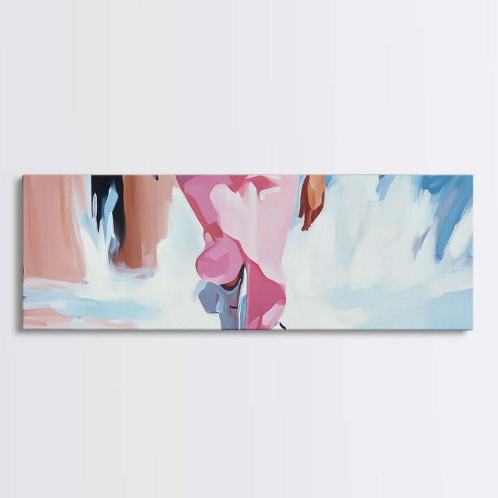 Beach Walk, Coastal Wall Art, Seascape Painting, Soft Pastel Home Decor, Minimalist Beach Aesthetic, Framed Canvas Print, Ocean Art