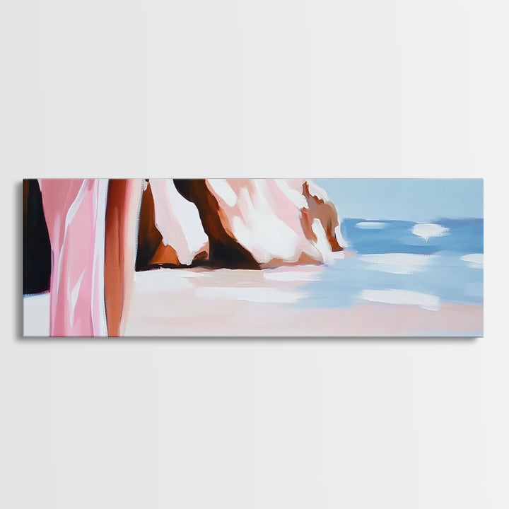 Ocean Breeze, Beach Vibes, Pastel Seascape, Summer Aesthetic, Canvas Print, Coastal Home Art, Boho Wall Art, Bedroom Decor