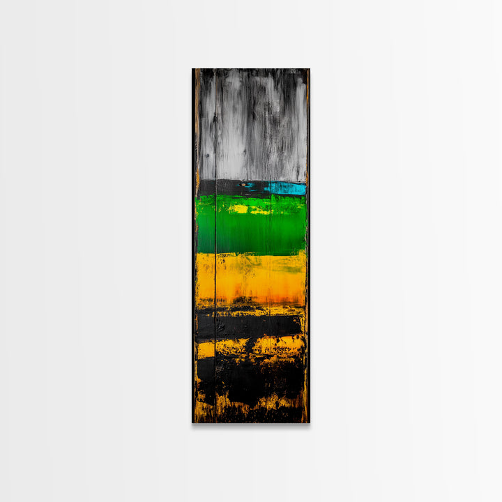 Rustic Abstract, Distressed Wood Texture Painting, Modern Farmhouse Wall Art, Framed Canvas Print, Industrial Decor, Neutral Artwork