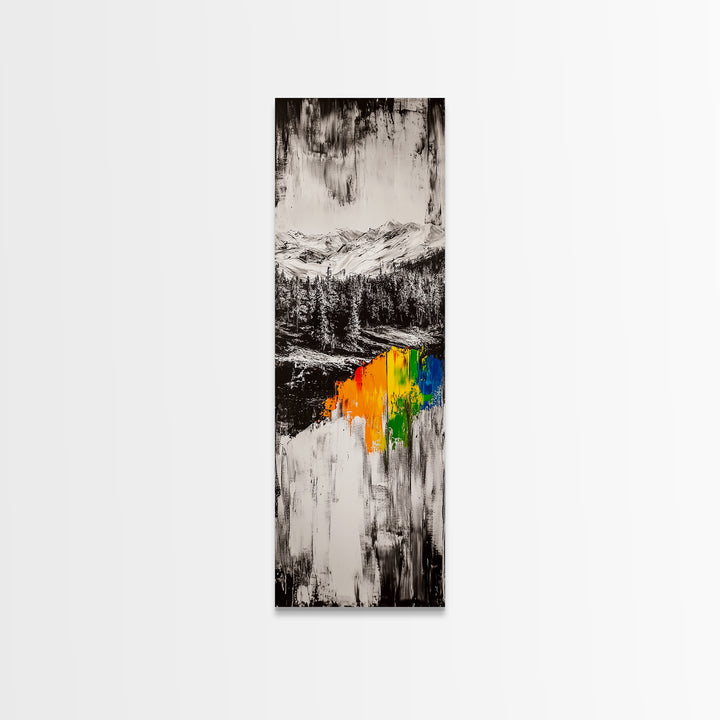 Autumn Hills, Colorful Fall Landscape, Rustic Cabin Art, Modern Impressionist, Vibrant Nature Scene, Canvas Print