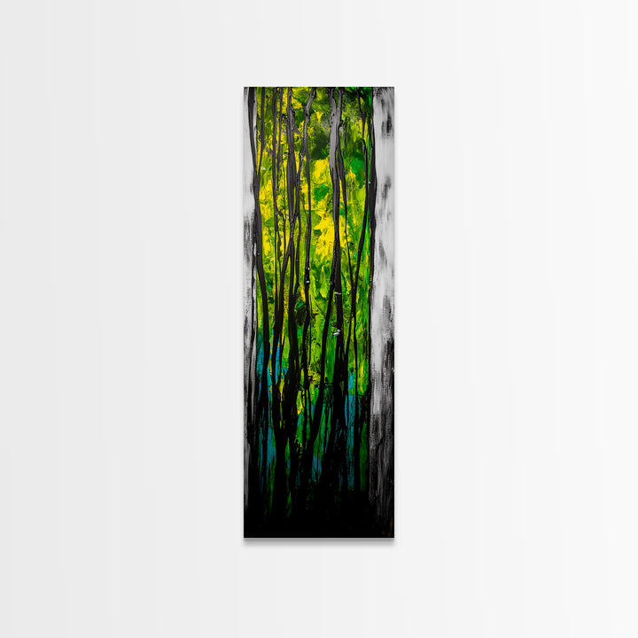 Abstract Forest, Green Nature, Textured Painting, Boho Wall Art, Canvas Print, Modern Home Decor, Living Room Art, Earthy Tones