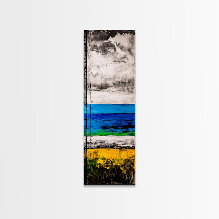 Abstract Beach, Ocean Wall Art, Modern Coastal, Seascape Painting, Minimalist Decor, Contemporary Art, Canvas Print, Living Room