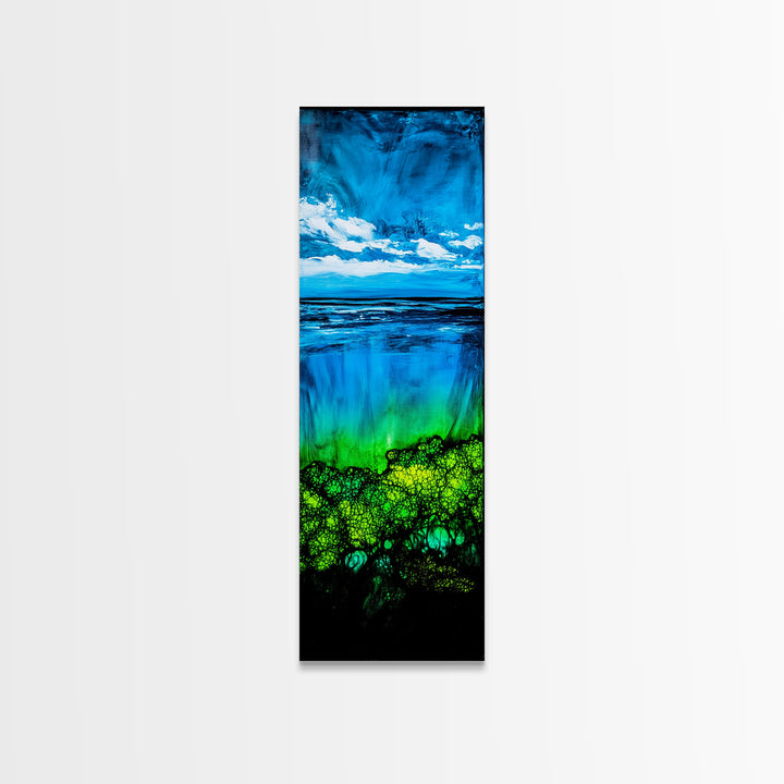 Ocean View, Tropical Water Scene, Coastal Home Art, Blue Green Landscape, Relaxing Beach Aesthetic, Tranquil Home, Canvas Print