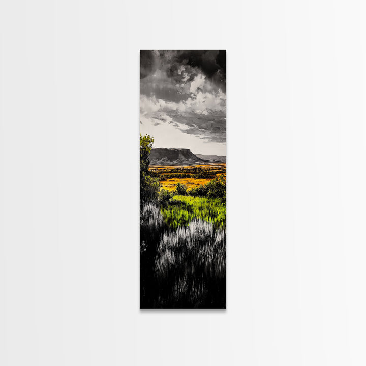 Autumn Fields, Dramatic Sky, Nature Landscape, Canvas Print, Scenic Wall Art, Rustic Home Decor, Warm Toned Painting, Living Room Art