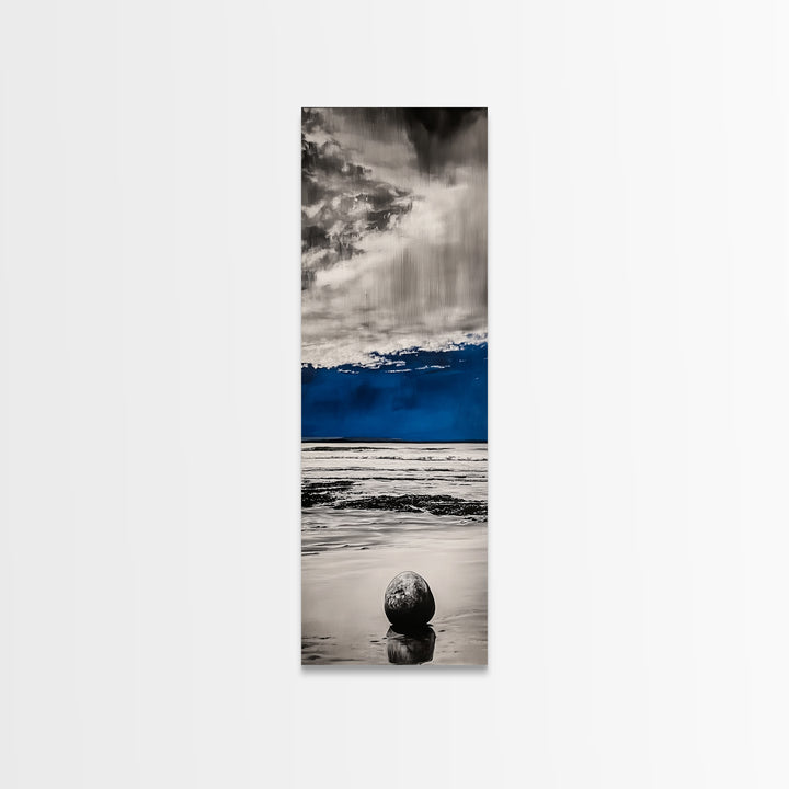 Ocean Meditation, Serene Seascape, Minimalist Blue, Canvas Print, Beach House Wall Art, Tranquil Coastal Decor, Relaxing Waves