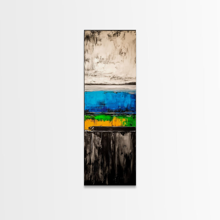 Abstract Ocean, Modern Art, Coastal Wall Decor, Blue and Yellow Painting, Framed Canvas Print, Minimalist Art, Contemporary Home Decor