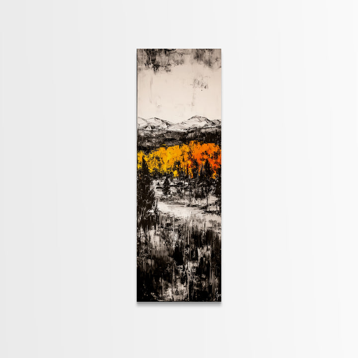 Autumn Forest, Mountain Landscape, Rustic Wall Art, Canvas Print, Fall Home Decor, Cozy Cabin Artwork, Nature Painting, Earthy Wall Accent